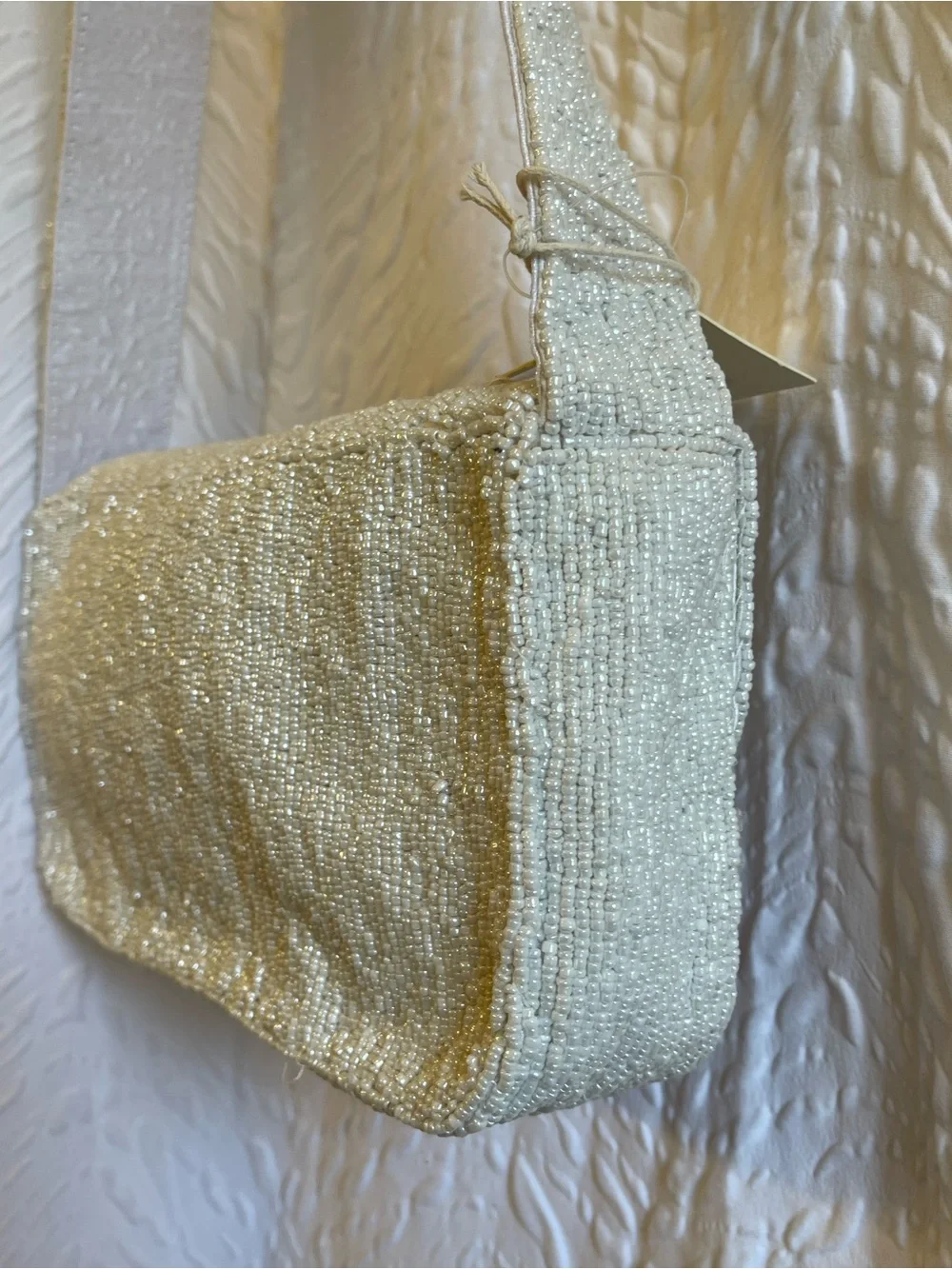 Sol & Mer White Beaded Ice Cream Truck Shoulder Bag - NWT **